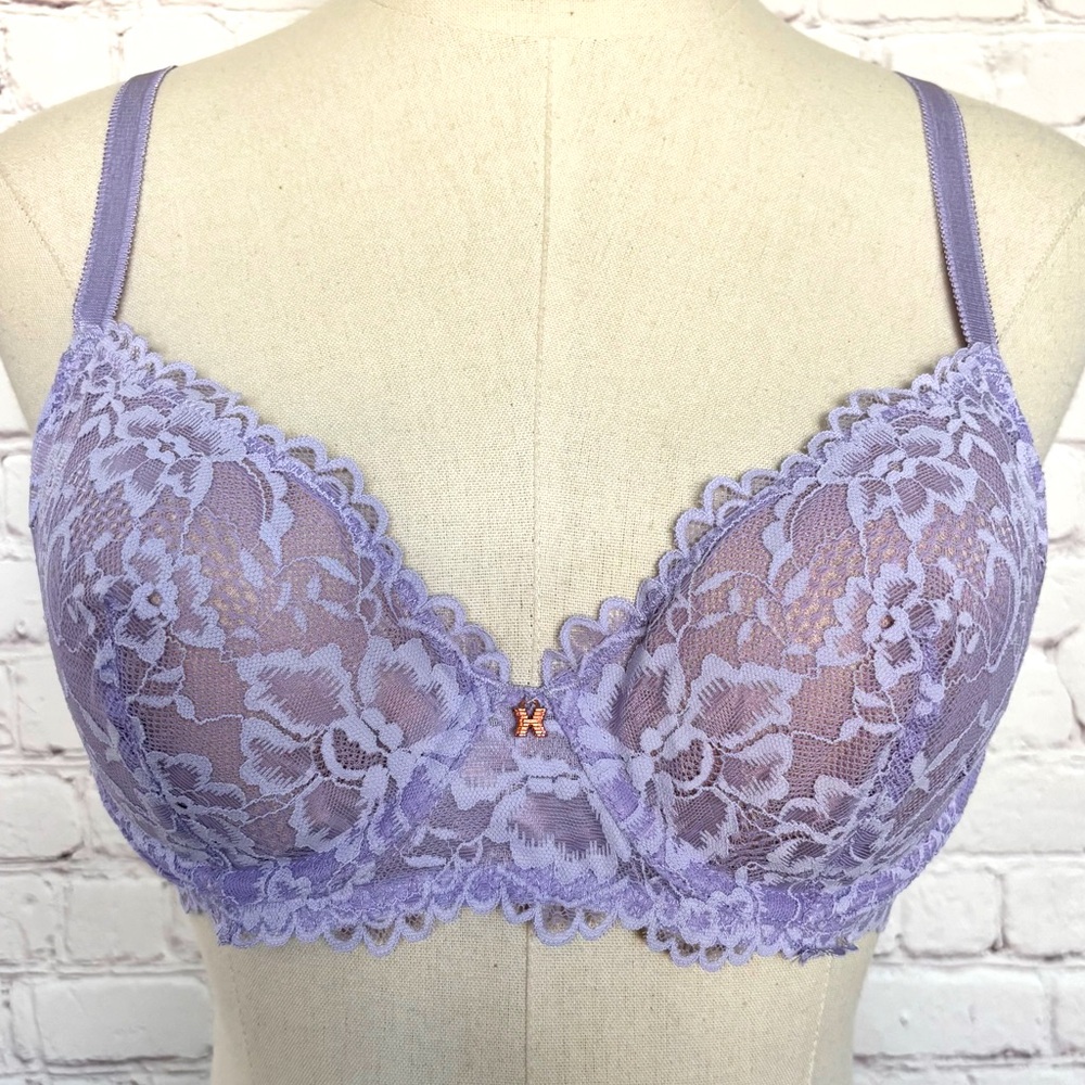 SAVAGE X FENTY Unlined Lace Full Coverage Underwire Purple Lavender Bra--36B